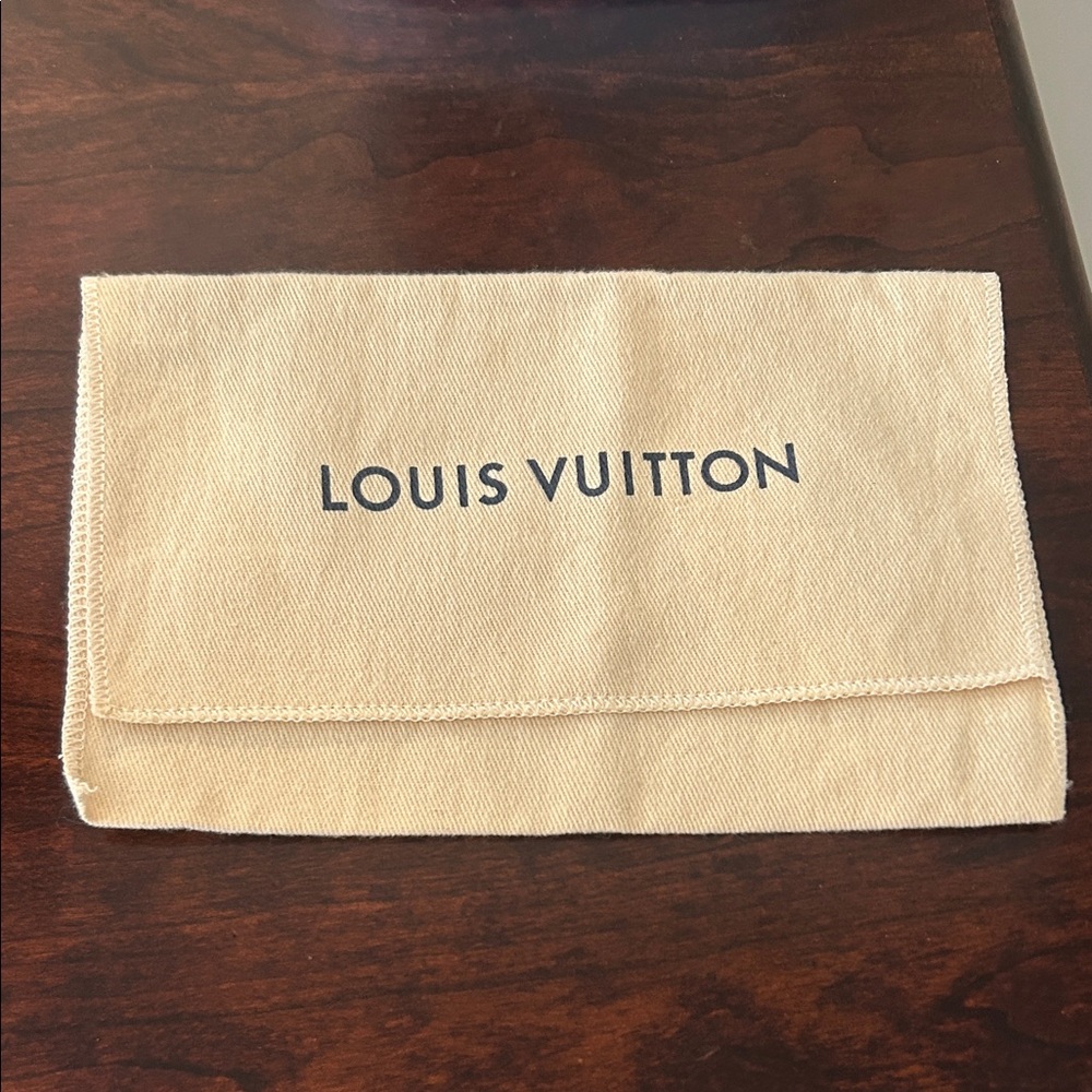 Louis Vuitton Beige Canvas Logo Pouch
